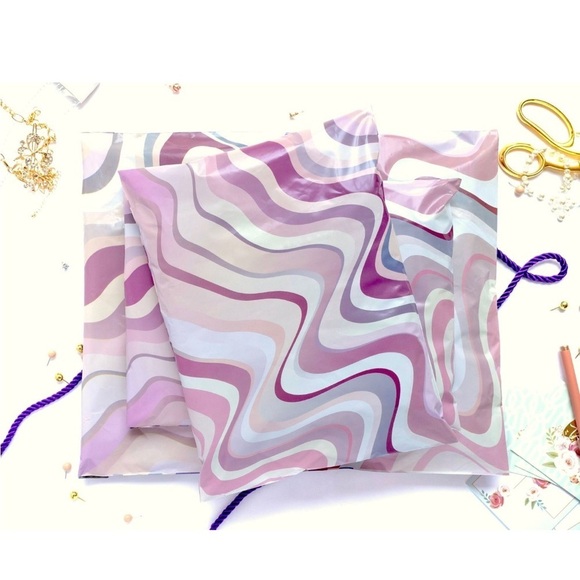 Was $25 🎉 Twenty 10” x 13” Purple Abstract Poly Mailers BRAND NEW - Picture 3 of 4